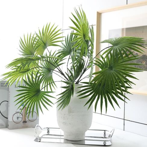1Pack Tropical Plants Faux Palm Plant,20" Artificial Leaves for Decoration,Plastic Plants for Decoration Indoor,Palm Leaf Ceiling Fan for Tabletop Centerpieces Party Home Decor(Green) in Saudi Arabia