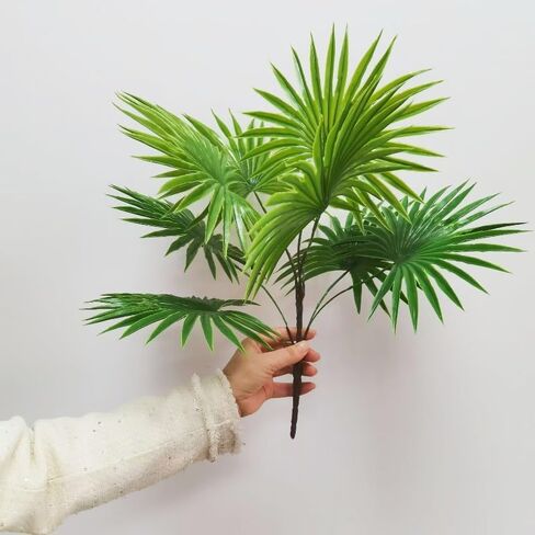1Pack Tropical Plants Faux Palm Plant,20" Artificial Leaves for Decoration,Plastic Plants for Decoration Indoor,Palm Leaf Ceiling Fan for Tabletop Centerpieces Party Home Decor(Green) in Saudi Arabia