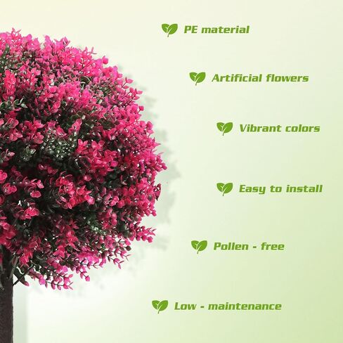 Artificial Rose Boxwood Topiary Ball Bush for Outdoor with Ground Spike, UV Resistant Faux Greenery Shrubs, Fake Plants for Garden, Yard, Porch, Patio Decor 2pcs 25" Outdoor Faux Plants in Saudi Arabia