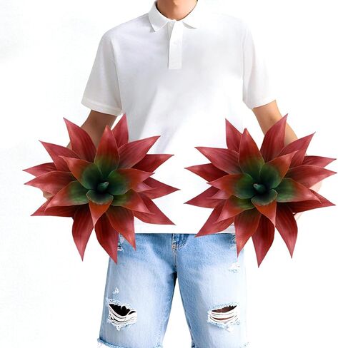 Artificial Agave Plants, Realistic UV Resistant Fake Aesthetic Plants for Outdoor Indoor, Home Decor for Garden, Porch, Doorway, Patio (2PCS, Yellow, Small) in Saudi Arabia