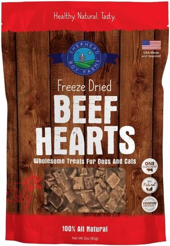 Freeze Dried Dog and Cat Treats, Duck Heart, All Natural Freeze-Dried Dog Treat & Dog Snack, Made in USA, High in Protein, Essential Nutrition of Raw Dog Food, Single Ingredient 3oz in Kuwait