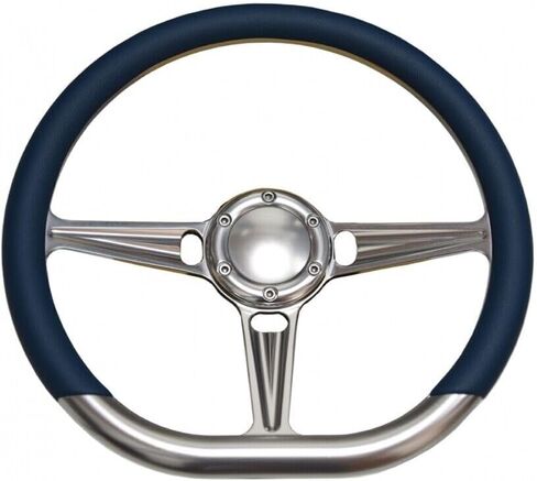 Flashpower 14" Satin Billet Steering Wheel with Half Wrap and Horn Button (Dark Grey) in Saudi Arabia
