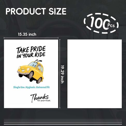 LABBYWAY 100Pcs Disposable Paper Floor Mats for Cars, Waterproof Car Foot Pads Protective Papers, Automotive Mat Covers Protector, Temporary Sticky 15.35x19.29inch in Kuwait