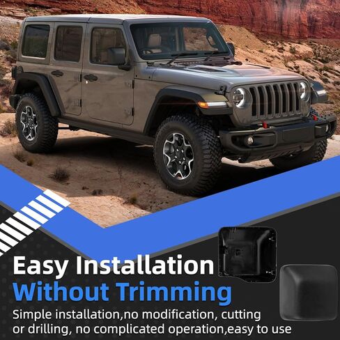 غطاء مرآة جانبية للركاب بديل لسيارة Jeep Wrangler JL 2018 2019 2020 2021 2022 2023 - أغطية مرايا الجانب الأيمن، ملحقات غطاء مرايا الرؤية الخلفية مزخرفة in Saudi Arabia