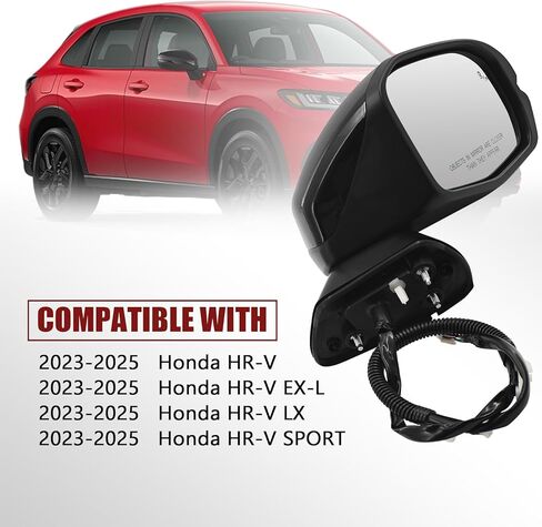 76208-3W0-A43 8 Pins Right Passenger Side Door Mirror Assembly fits for Honda HR-V EX-L/LX/SPORT 2023 2024 2025 W/Blind Spot Heated Turn Signal Light HO1321359 (Passenger Side Door Mirror) in Kuwait
