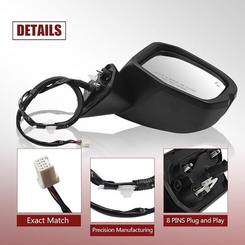 76208-3W0-A43 8 Pins Right Passenger Side Door Mirror Assembly fits for Honda HR-V EX-L/LX/SPORT 2023 2024 2025 W/Blind Spot Heated Turn Signal Light HO1321359 (Passenger Side Door Mirror) in Kuwait