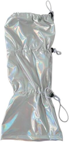 Women Harajuku Punk Holographic Metallic Leg Warmer Ruched Baggy Loose Leg Cover Drawstring Buckle Knee Length Socks in Kuwait