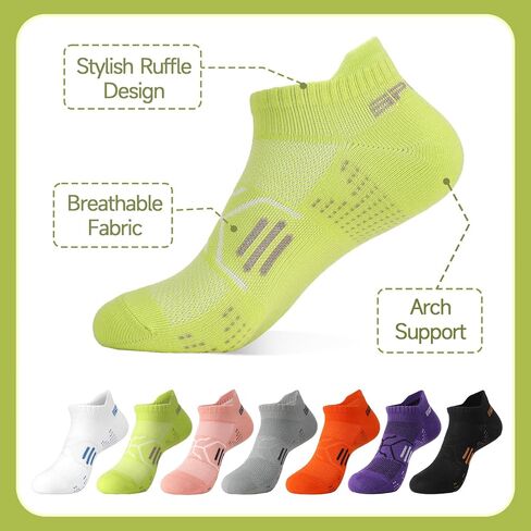 7 Pairs Running Ankle Socks for Women, Thin Mesh Odor-resistant Athletic Cotton Low Cut Socks in Saudi Arabia