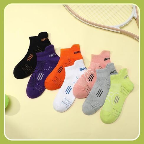 7 Pairs Running Ankle Socks for Women, Thin Mesh Odor-resistant Athletic Cotton Low Cut Socks in Saudi Arabia