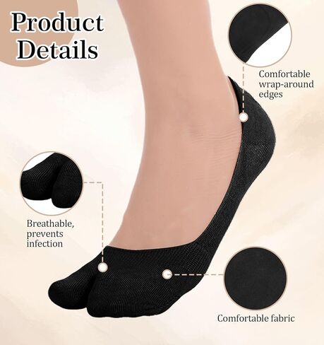 4 أزواج من جوارب تابي بدون عرض، جوارب تابي قطنية للسيدات، جورب غير مرئي منخفض القطع للنساء من أجل حذاء رياضي بدون كعب (متعدد الألوان) in Kuwait