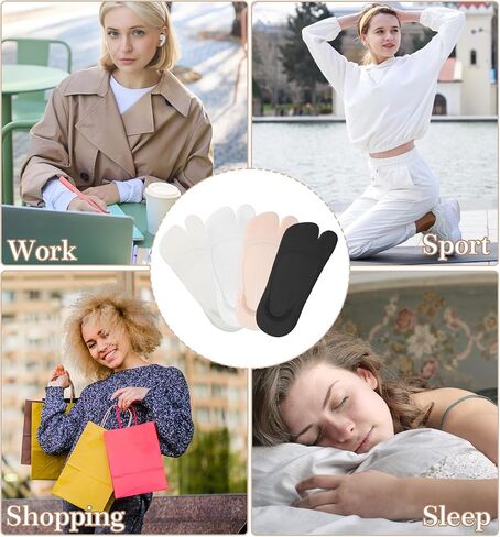 4 أزواج من جوارب تابي بدون عرض، جوارب تابي قطنية للسيدات، جورب غير مرئي منخفض القطع للنساء من أجل حذاء رياضي بدون كعب (متعدد الألوان) in Kuwait