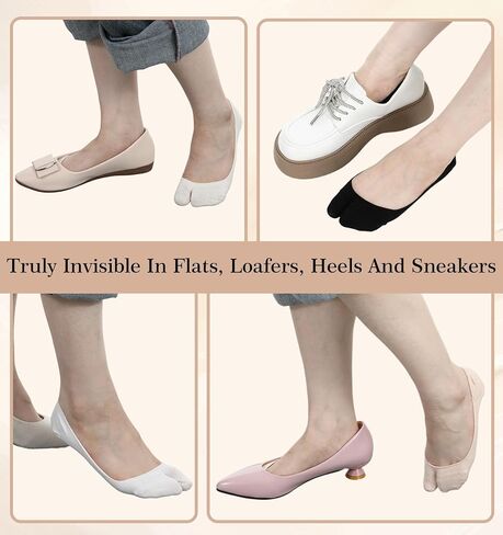 4 أزواج من جوارب تابي بدون عرض، جوارب تابي قطنية للسيدات، جورب غير مرئي منخفض القطع للنساء من أجل حذاء رياضي بدون كعب (متعدد الألوان) in Kuwait