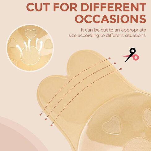 2 Pairs Sticky Bra for Women, Strapless Backless Invisible Adhesive Push Up Bra with Reusable Breast Lift Nipple Covers in Saudi Arabia