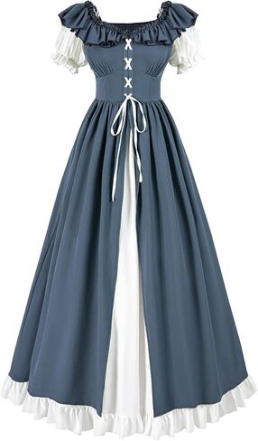 CR ROLECOS Renaissance Costume Women Medieval Ren Faire Dress Short Sleeve Lace up Victorian Peasant Dresses in Saudi Arabia