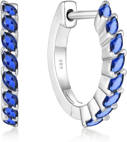 Gemstone Huggie Hoop Earrings for Women 925 Sterling Silver Birthstones Jewelry Gift for Her in Kuwait