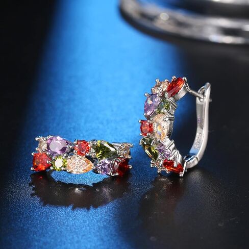 Gemstone Women's Rings + Hoop Earrings Jewelry Set in Kuwait