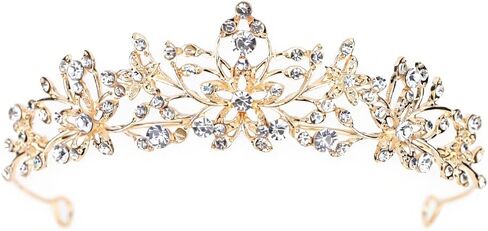 JWICOS Crystal Tiaras and Crowns for Women Bridal Princess Rhinestones Crystal Flower Wedding Tiara Crown for Birthday Pageant Prom Party in Kuwait