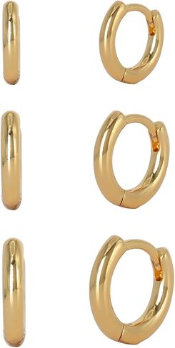 Gold Hoop Earrings for Women Trendy 18K Gold Plated Small Huggie Hoop Earrings Set Fashion Gold Jewelry in Saudi Arabia