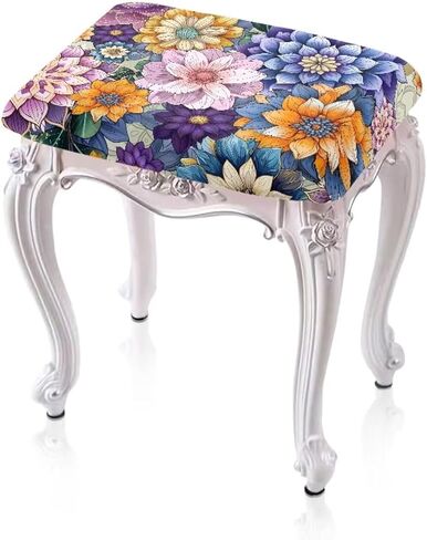 Hummingbird Stool Covers Rectangular Set of 2 Non Slip Saddle Stool Cushion with Elastic Edge Easy to Install Foot Stool Covers for Vanity Kitchen Living Room Party Pub Club in Kuwait