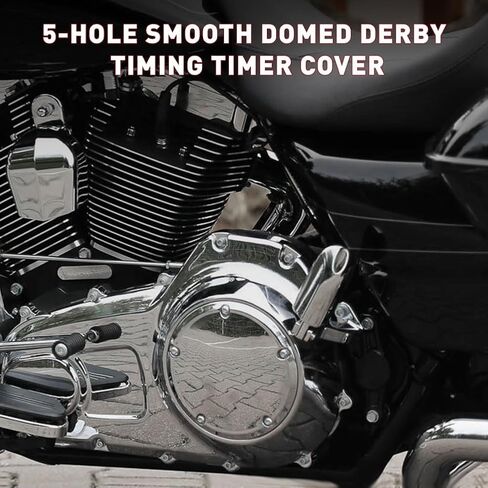 Three T CNC Aluminum Derby Cover + Points Covers Set for Harley Dyna 1999-2017, for Softail 1999-UP, for Touring FLHT FLHR FLHX FLTR FLHTCUTG 1999-2015, Chrome in Kuwait