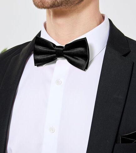 PenSee Mens Formal Solid Pre-tied Bow Tie & Pocket Square & Cummerbund Set Tuxedo Bow Ties for Men in Saudi Arabia