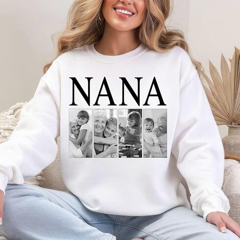 GODMERCH Custom Mama Grandma Photo T-Shirts Personalized Family Mother's Day Valentine Birthday Gifts for Women in Saudi Arabia