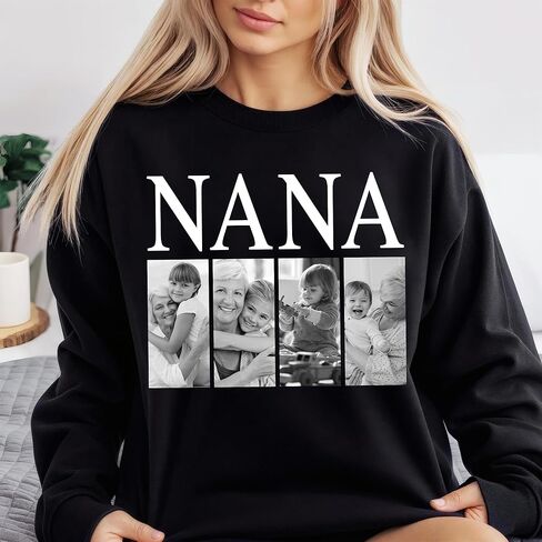 GODMERCH Custom Mama Grandma Photo T-Shirts Personalized Family Mother's Day Valentine Birthday Gifts for Women in Saudi Arabia