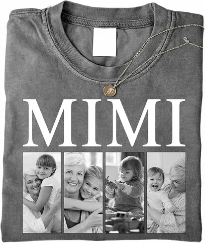 GODMERCH Custom Mama Grandma Photo T-Shirts Personalized Family Mother's Day Valentine Birthday Gifts for Women in Saudi Arabia