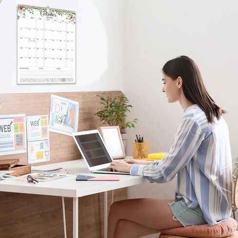 2026 Wall Calendar Extra Large 22"x17", Wall Calendar 2026-2027 from January 2026 to June 2027, Hanging 18 Month 2026-2027 Calendars Wall with Twin-Wire Binding for Home Office Planning Organisers in Saudi Arabia