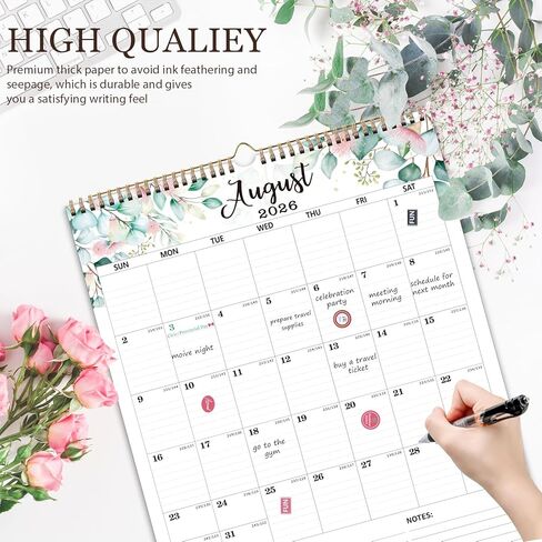 2026 Wall Calendar Extra Large 22"x17", Wall Calendar 2026-2027 from January 2026 to June 2027, Hanging 18 Month 2026-2027 Calendars Wall with Twin-Wire Binding for Home Office Planning Organisers in Saudi Arabia