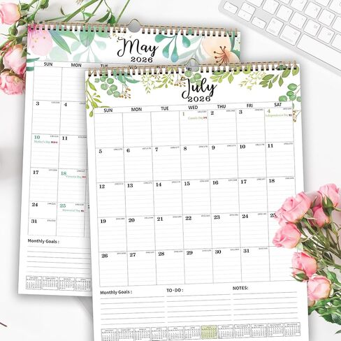 2026 Wall Calendar Extra Large 22"x17", Wall Calendar 2026-2027 from January 2026 to June 2027, Hanging 18 Month 2026-2027 Calendars Wall with Twin-Wire Binding for Home Office Planning Organisers in Saudi Arabia
