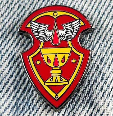 Blood Angels Heraldry of Chapters Shield Symbol Imperium Man Fantasy War Board Video Game 1.25" Enamel Pin Badge in Saudi Arabia