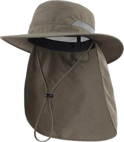 Connectyle UPF 50+ Wide Brim Sun Hat for Men Women UV Protection Fishing Hat with Neck Flap Outdoor Safari Bucket Hiking Hats in Saudi Arabia