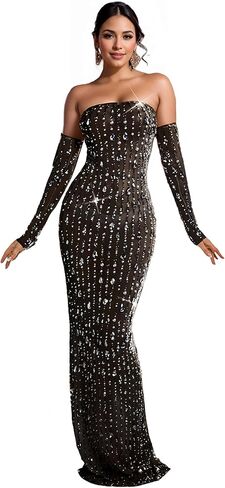 Fully Lined Soft Sequin Evening Dress for Women Formal,Wedding,Prom,Gala in Saudi Arabia