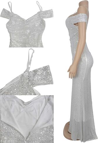 Fully Lined Soft Sequin Evening Dress for Women Formal,Wedding,Prom,Gala in Saudi Arabia