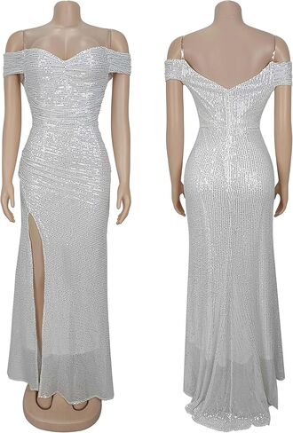 Fully Lined Soft Sequin Evening Dress for Women Formal,Wedding,Prom,Gala in Saudi Arabia