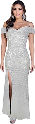 Fully Lined Soft Sequin Evening Dress for Women Formal,Wedding,Prom,Gala in Saudi Arabia
