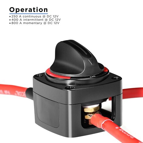 Recoil BS3-2 1-Off-2 3 Position Battery Switch 12V-48V DC, Power Cut Off Master Switch for Car, RV, Truck, Trailer, Marine and Boat 1 On/Off/2 On in Saudi Arabia