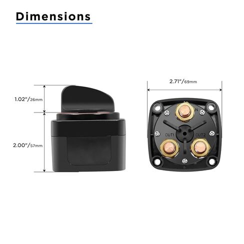 Recoil BS3-2 1-Off-2 3 Position Battery Switch 12V-48V DC, Power Cut Off Master Switch for Car, RV, Truck, Trailer, Marine and Boat 1 On/Off/2 On in Saudi Arabia