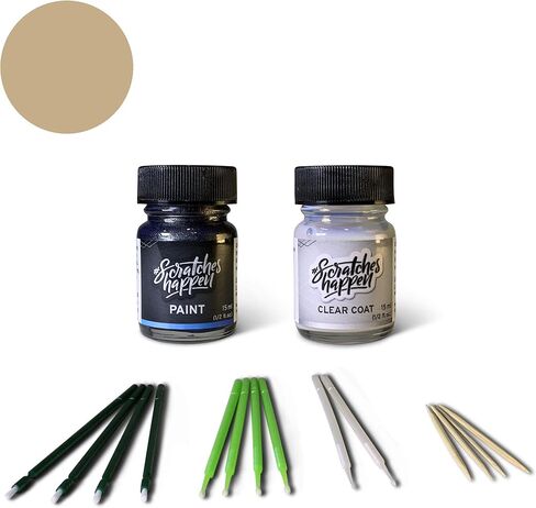 ScratchesHappen Exact-Match Touch Up Paint Kit - Cashmere Beige Metallic (4M9) for Toyota - Essential (Paint + Clear Coat) in Saudi Arabia