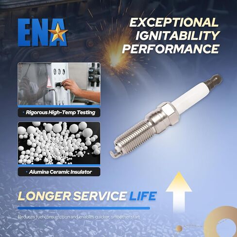 ENA Iridium Spark Plug for 91970 ILNAR8B7G 90644 Automotive Replacement Spark Plugs Compatible with Chevrolet Cruze 1.4L Equinox 1.5L Malibu 1.5L Buick Cascada 1.6L Encore 1.4L GMC Terrain L4 Set of 4 in Saudi Arabia