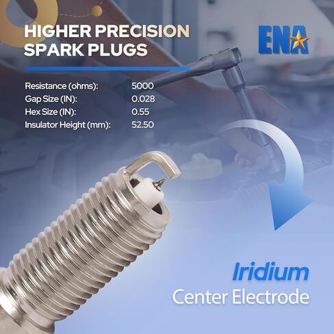 ENA Iridium Spark Plug for 91970 ILNAR8B7G 90644 Automotive Replacement Spark Plugs Compatible with Chevrolet Cruze 1.4L Equinox 1.5L Malibu 1.5L Buick Cascada 1.6L Encore 1.4L GMC Terrain L4 Set of 4 in Saudi Arabia