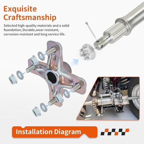 Rear Axle Shaft & Wheel Hubs Kit For Yamaha Raptor 350 YFM350 2004-2013 5YT-25381-10-00 1PE-F53K0-00-00 in Kuwait