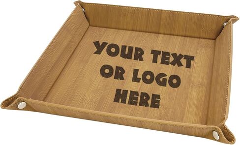 Hat Shark Customized 3D Laser Engraved Valet Tray Jewelry Organizer - Your Custom Text and/or Logo Here (6in Rawhide) in Saudi Arabia