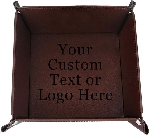 Hat Shark Customized 3D Laser Engraved Valet Tray Jewelry Organizer - Your Custom Text and/or Logo Here (6in Rawhide) in Saudi Arabia