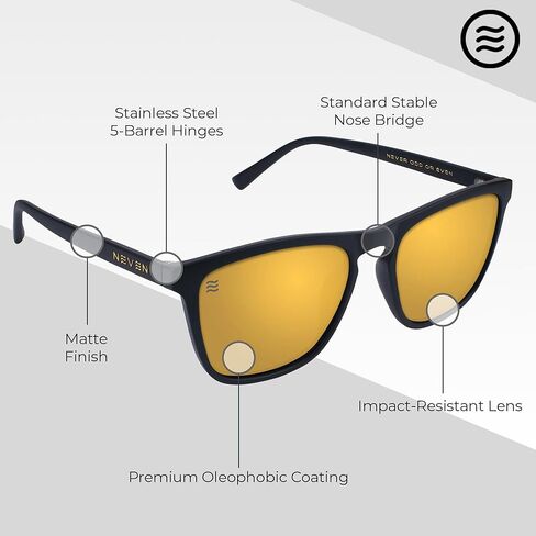 NEVEN Cambridge TR90 Polarized Rectangular Sunglasses For Men & Women - UV 400 Sunglasses for Timeless Style in Saudi Arabia