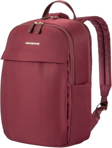 Kingsons Slim Travel Backpack With Luggage Strap,Black Business Backpack, Waterproof Nylon Commuter Bag for Work & Travel,Hiking, Red，Khaki (KS25002-Red-US-1) in Saudi Arabia