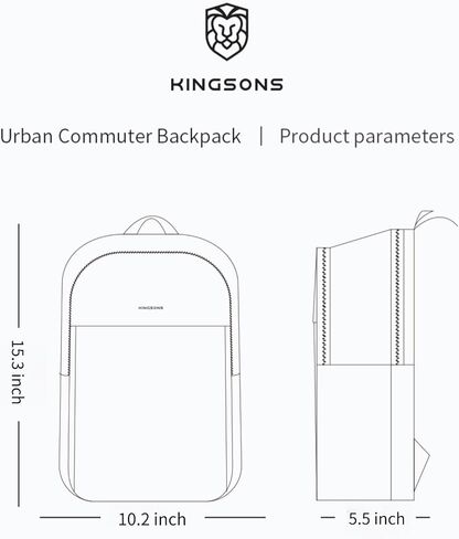 Kingsons Slim Travel Backpack With Luggage Strap,Black Business Backpack, Waterproof Nylon Commuter Bag for Work & Travel,Hiking, Red，Khaki (KS25002-Red-US-1) in Saudi Arabia