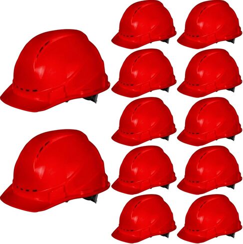 Xuhal 12 Pieces 4 Point Suspension Hard Hat Bulk Safety Helmets with Vents and Cotton Brow Pad ABS Construction Hardhats for Safety Adjustable Ratchet Hard Hats for Work Head Protection in Saudi Arabia