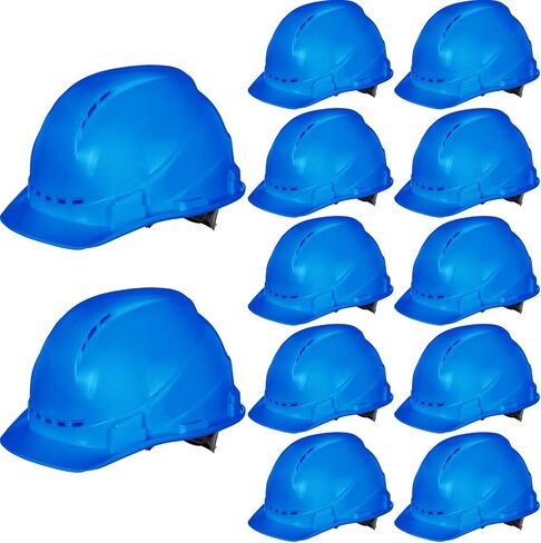 Xuhal 12 Pieces 4 Point Suspension Hard Hat Bulk Safety Helmets with Vents and Cotton Brow Pad ABS Construction Hardhats for Safety Adjustable Ratchet Hard Hats for Work Head Protection in Saudi Arabia